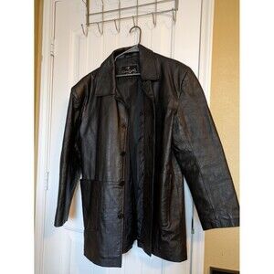 Men's CARIBOU CREEK Black 100% Leather Insulated Jacket Size L